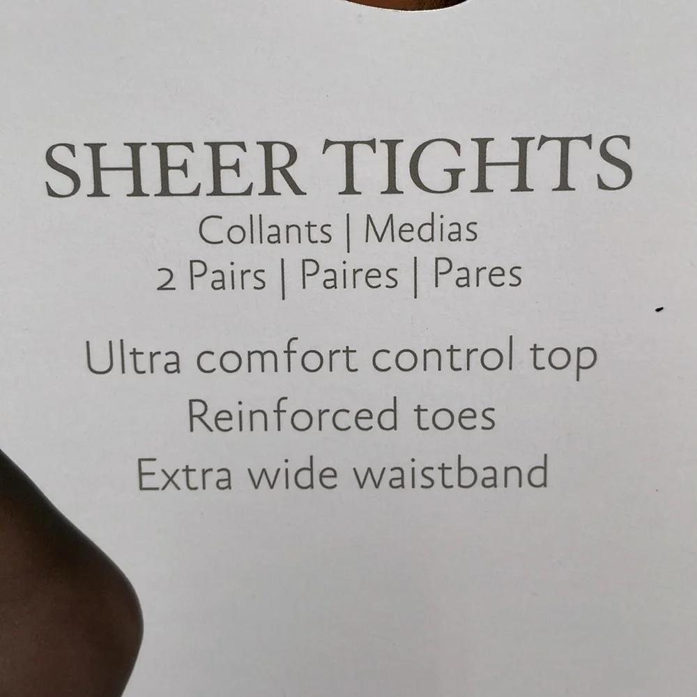 Jessica Simpson NUDE Sheer Tights Control Top Smooth‎ Sheer Extra Wide Waistband